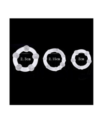 Pack 3 cockring transparents avec billes 